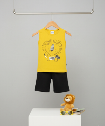 Lion Printed Sando Suit hang image