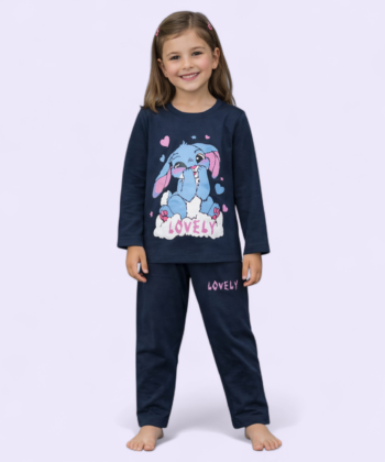Navy Blue Full Sleeves Tracksuit For Girls