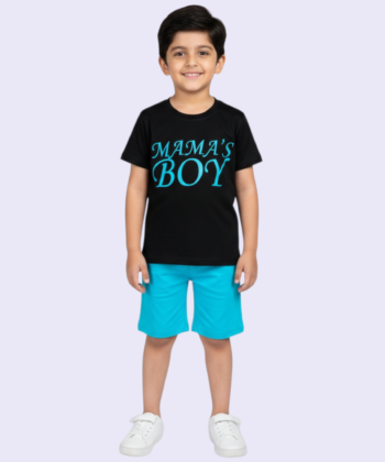 Mama's Boy Black Nicker Shirt Set