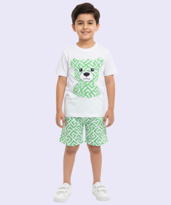 White Meshed Teddy Nicker Shorts